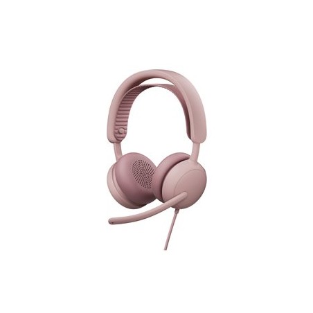 Logitech Zone Wired 2 for Business - Náhlavní souprava - náhlavní - kabelové - odstranení šumu - růžová - certifikováno pro