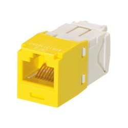 Mini-Com UTP RJ45 Cat 6 TG Jack Module, Yellow