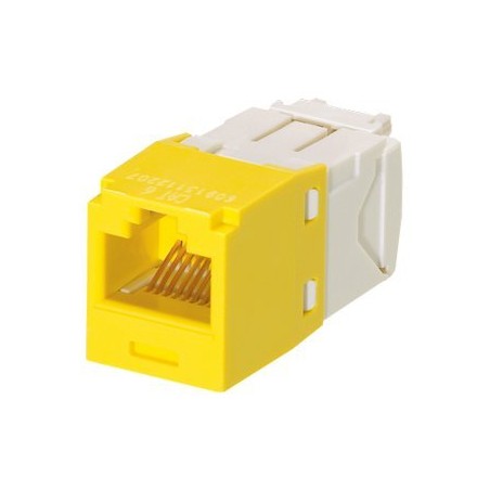 Mini-Com UTP RJ45 Cat 6 TG Jack Module, Yellow