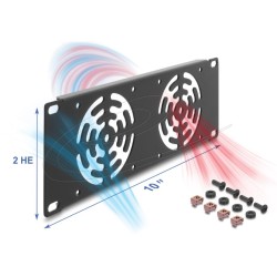 Delock 10 2U Rack Cover for 2 fans 80 x, Delock 10 2U Rack Cover for 2 fans 80 x