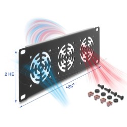 Delock 10 2U Rack Cover for 3 fans 60 x, Delock 10 2U Rack Cover for 3 fans 60 x