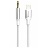 Swissten audio adaptértextile lightning (samec) / 3,5 mm jack (samec) 1,5 m bílý