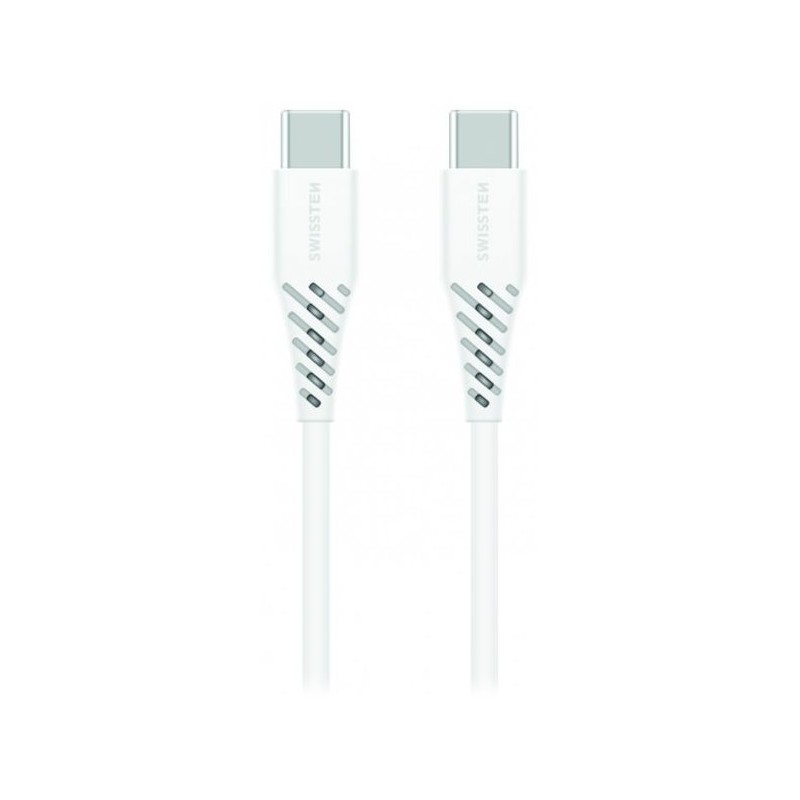 Swissten Datový Kabel TPE USB-C/USB-C Power delivery 5A (100W) 1,5 M bílý