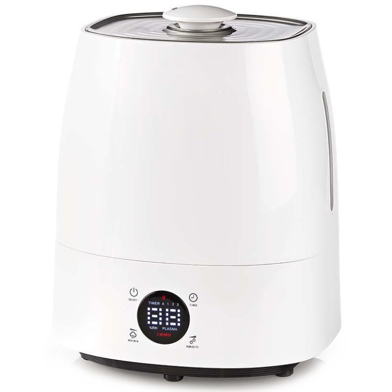 NEDIS zvlhčovač vzduchu/ spotřeba 110 W/ s chladnou a teplou mlhou/ objem 5,5 l/ vlhkoměr/ časovač/ až do: 50 m2/ bílo-š