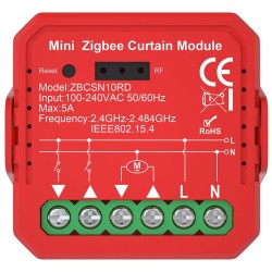 NEDIS chytrý spínač žaluzií/rolet/ 1000W/ připojení terminálu/ Zigbee 3.0/ Android/ iOS/ Nedis® SmartLife/ červený