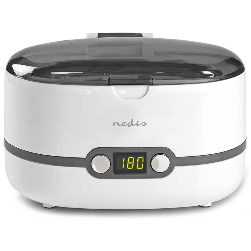 NEDIS ultrazvuková čistička šperků/ 0,6 L/ síťové napájení/ 230 V AC 50 Hz/ bílá (plast)