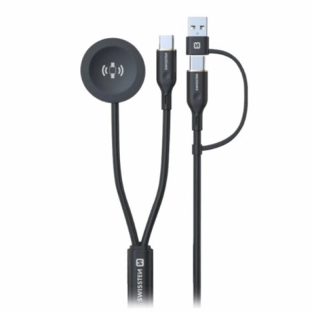 Swissten Magnetický Kabel 2v1 Pro Samsung Galaxy Watch A USB-C, USB-C (USB-A) 1.2 M Černý