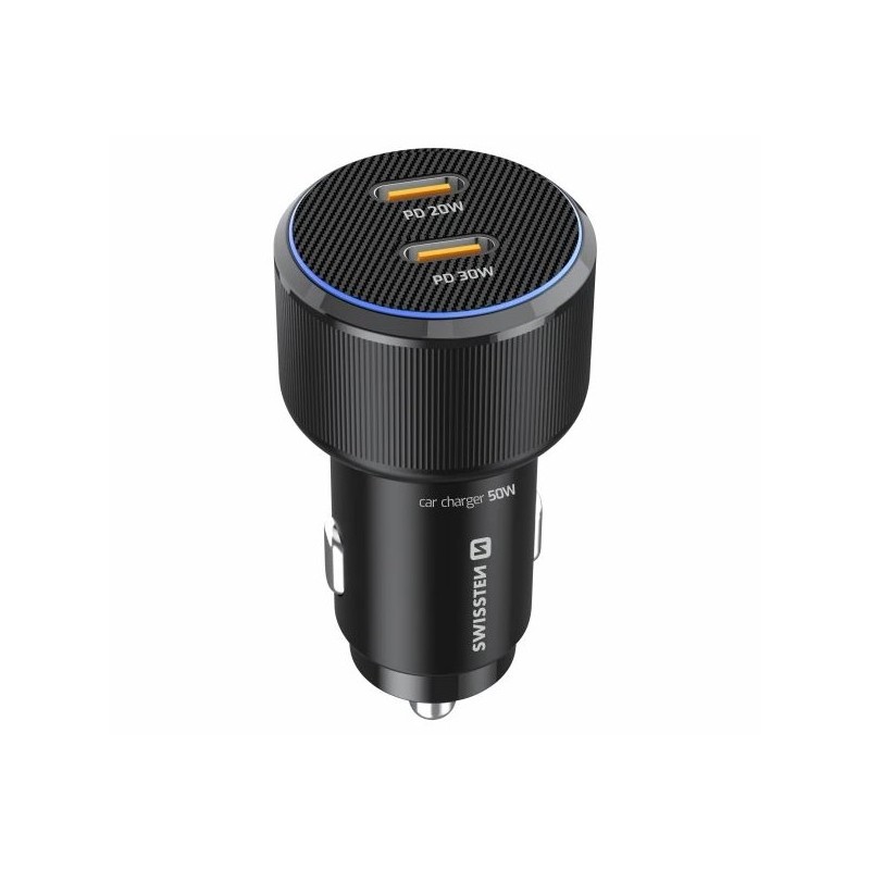 Swissten Cl Adaptér 2x USB-C PD, 50W Černý