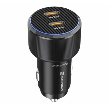 Swissten Cl Adaptér 2x USB-C PD, 50W Černý