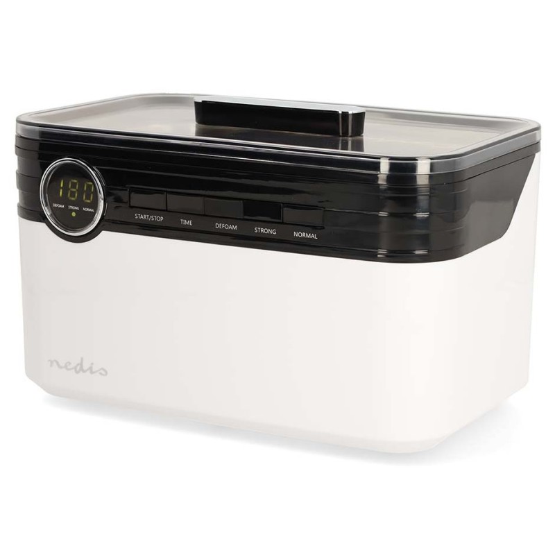 NEDIS ultrazvuková čistička šperků/ 1,8 L/ síťové napájení/ 220-240 V AC 50/60 Hz/ bílá (plast)