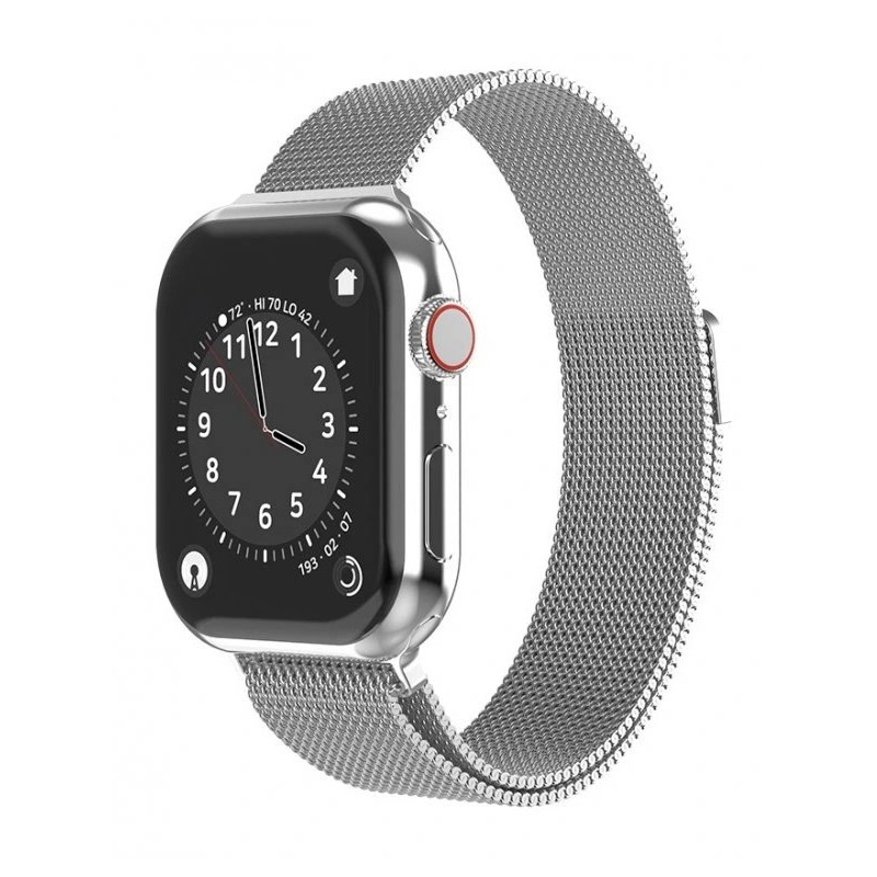 Swissten řemínek pro apple watch milánský tah 42 / 44 / 45 / 49 mm stříbrný