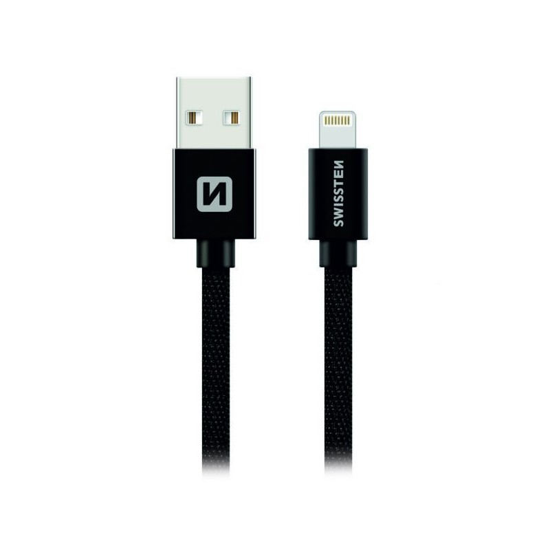 Swissten Datový Kabel Textile Usb / Lightning Mfi 1,2 M Černý