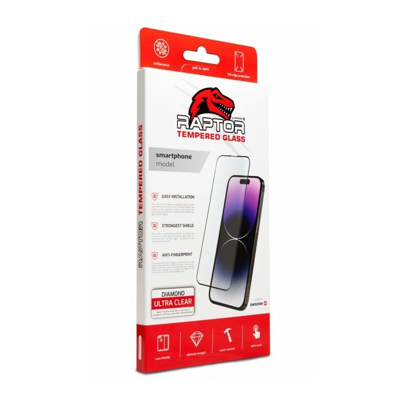 Swissten Raptor průhledné 3D temperované sklo pro iPhone 15 PRO