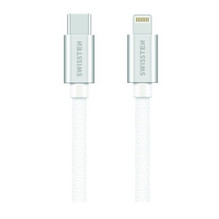 Swissten Datový Kabel Textile USB-C / Lightning Mfi 1,2 M Stříbrný