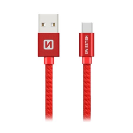 Swissten Datový Kabel Textile Usb / Usb-C 2,0 M Červený