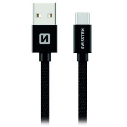 Swissten Datový Kabel Textile Usb / Usb-C 0,2 M Černý