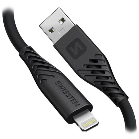 Swissten datový kabel soft silicone usb-a / lightning 0,4 m černý