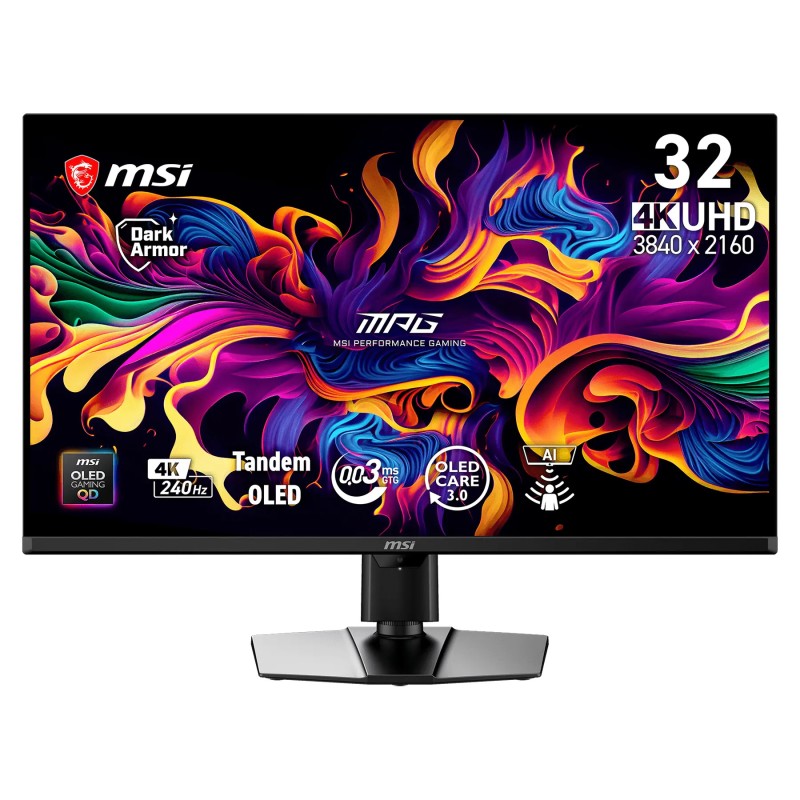 MSI Gaming MPG 322UR QD-OLED X24/ 31,5"/ 3840x2160 / OLED/ 0,03ms/ 240Hz/ 300cd/m2/ 1500000:1/ HDMI/ DP/ VESA/ USB/černý