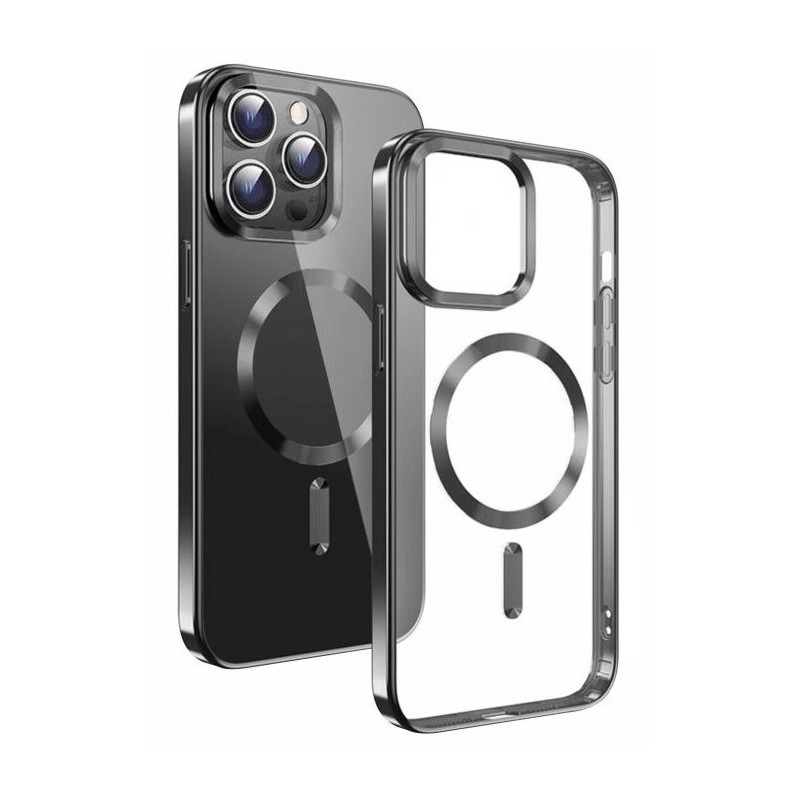 Swissten pouzdro clear jelly magstick metallic pro apple iphone 16 pro max černé