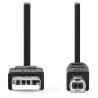 NEDIS kabel USB 2.0/ zástrčka USB-A - zástrčka USB-B/ k tiskárně apod./ černý/ bulk/ 3m