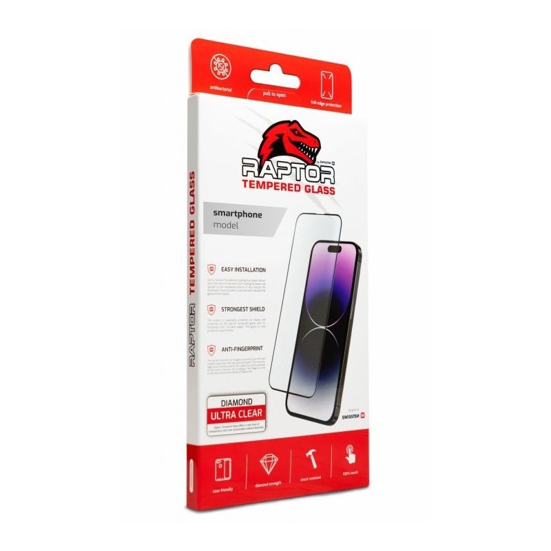 Swissten Raptor průhledné 3D temperované sklo pro iPhone 15