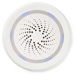 NEDIS Wi-Fi chytrá siréna/ alarm nebo vyzvánění/ hlasitost 85 dB/ micro USB/ bílá