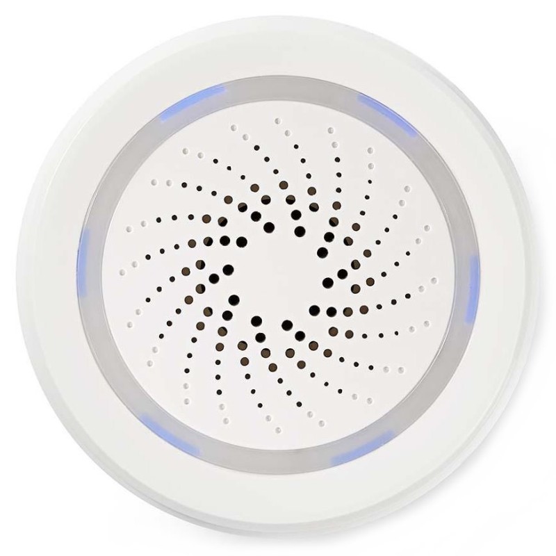 NEDIS Wi-Fi chytrá siréna/ alarm nebo vyzvánění/ hlasitost 85 dB/ micro USB/ bílá