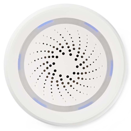 NEDIS Wi-Fi chytrá siréna/ alarm nebo vyzvánění/ hlasitost 85 dB/ micro USB/ bílá