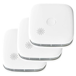 NEDIS Wi-Fi chytrý detektor kouře/ napájení z baterie/ hlasitost 85 dB/ výdrž snímače 10 let/ Android/ iOS/ 3ks/ bílý