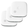 NEDIS Wi-Fi chytrý detektor kouře/ napájení z baterie/ hlasitost 85 dB/ výdrž snímače 10 let/ Android/ iOS/ 3ks/ bílý