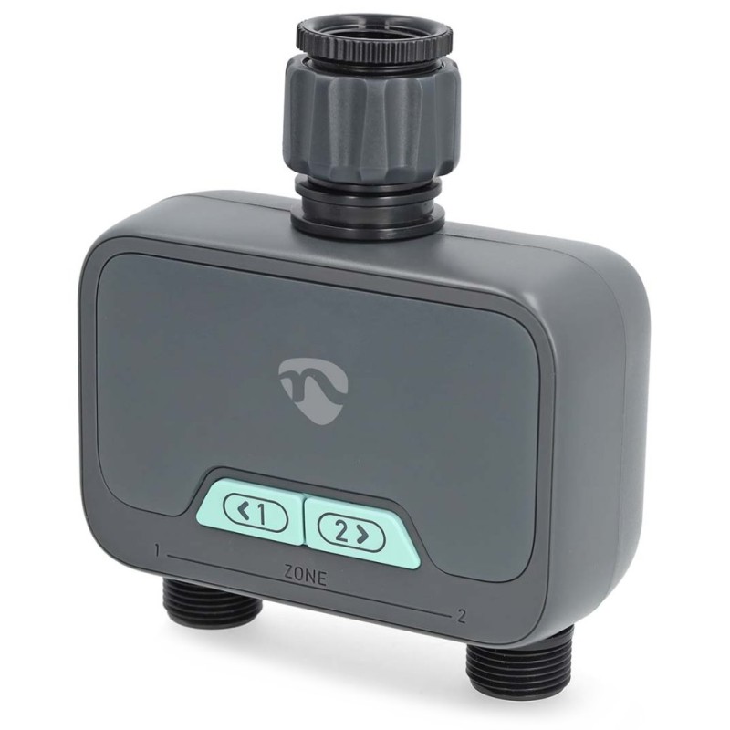 NEDIS chytrý zavlažovací systém/ regulátor průtoku vody/ Bluetooth/ rozsah 3 - 50 °C/ IP54/ Android/ iOS/ šedý