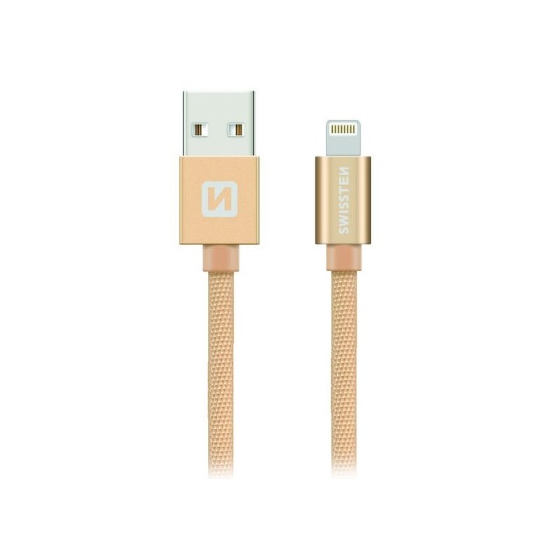 Swissten Datový Kabel Textile Usb / Lightning 2,0 M Zlatý