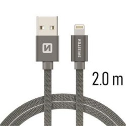 Swissten Datový Kabel Textile Usb / Lightning 2,0 M Šedý