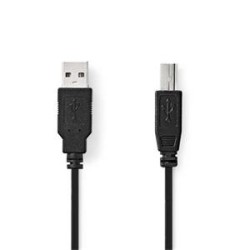 NEDIS kabel USB 2.0/ zástrčka USB-A - zástrčka USB-B/ k tiskárně apod./ černý/ bulk/ 5m