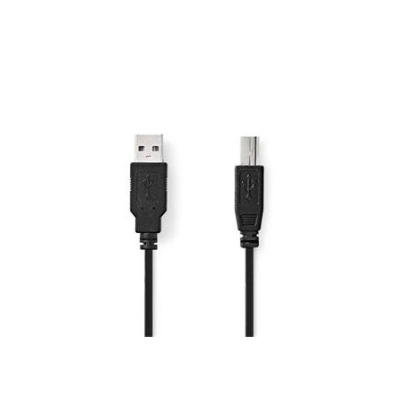NEDIS kabel USB 2.0/ zástrčka USB-A - zástrčka USB-B/ k tiskárně apod./ černý/ bulk/ 5m