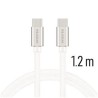 Swissten Datový Kabel Textile USB-C / USB-C 1,2 M Stříbrný