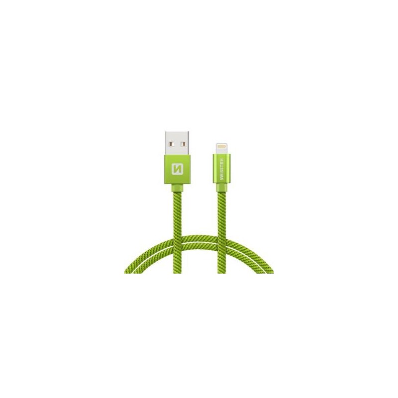Swissten Datový Kabel Textile Usb / Lightning 1,2 M Zelený