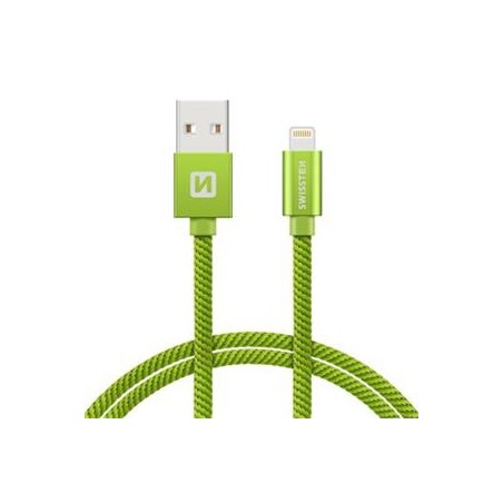 Swissten Datový Kabel Textile Usb / Lightning 1,2 M Zelený