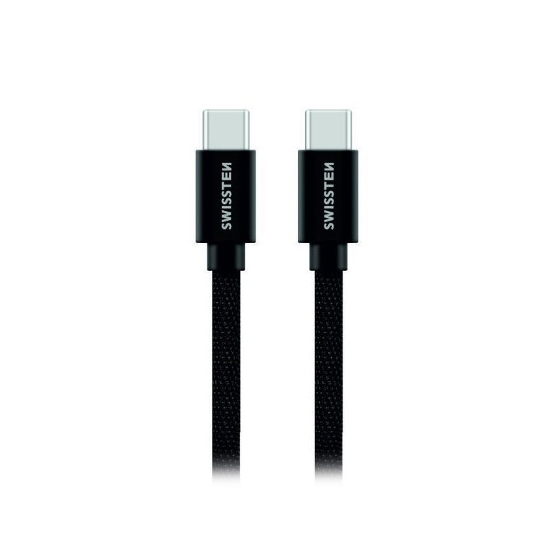 Swissten Datový Kabel Textile USB-C / USB-C 1,2 M Černý