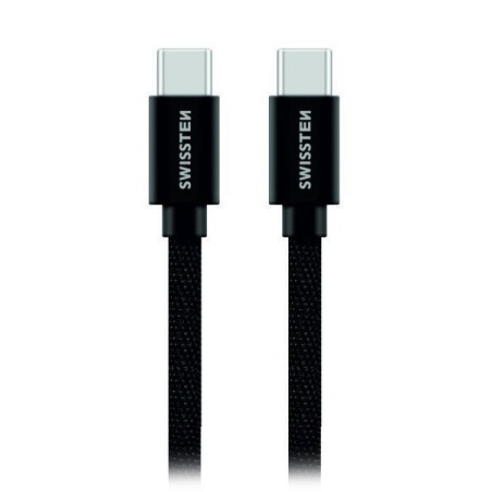 Swissten Datový Kabel Textile USB-C / USB-C 1,2 M Černý