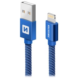 Swissten Datový Kabel Textile Usb / Lightning 2,0 M Modrý