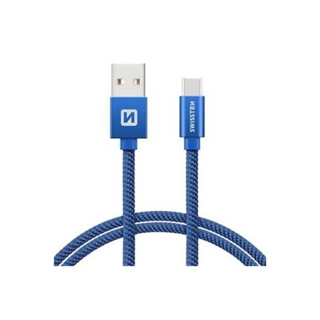 Swissten Datový Kabel Textile Usb / Usb-C 2,0 M Modrý