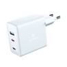 Swissten Síťový Adaptér GaN 2x USB-C + 1x USB 70W PD Bilý