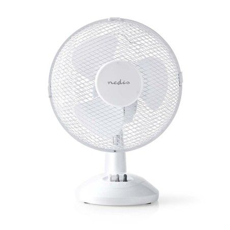 NEDIS stolní ventilátor/ průměr 30 cm/ výkon 35 W/ 3 rychlosti/ funkce oscilace/ kabel 1,5 m/ bílý