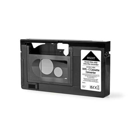 NEDIS kazetový adaptér VHS-C na VHS/ Plug and play/ černý