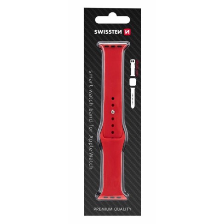 Swissten řemínek pro apple watch silikonový 38 / 40 / 41 mm červený