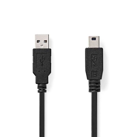 NEDIS kabel USB 2.0/ zástrčka USB-A - 5pinová zástrčka mini USB/ černý/ bulk/ 2m