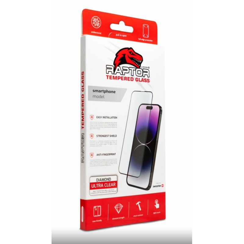 Swissten Raptor průhledné 3D temperované sklo pro iPhone 16 PRO