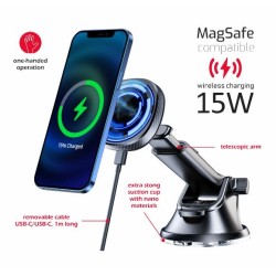 Swissten magnetický držák do auta s bezdrátovým nabíjením 15w dashboard (kompatibilní s magsafe)
