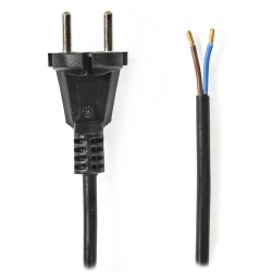 NEDIS napájecí kabel k vysavači/ CEE 7/17/ 250 V AC/ PVC/ černý/ bulk/ 10m
